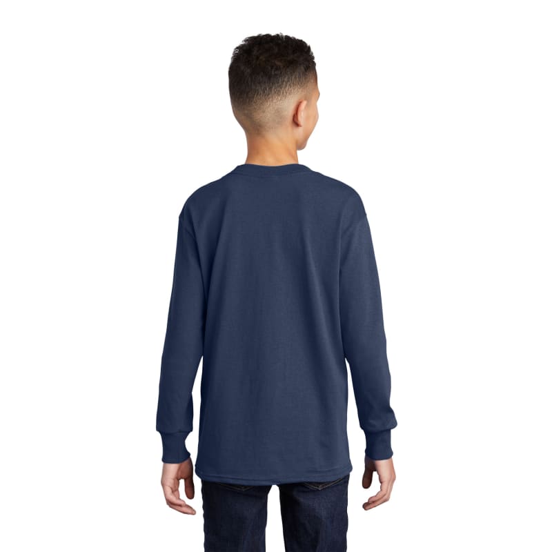 Port & Company Youth Long Sleeve Core Cotton Tee. 128