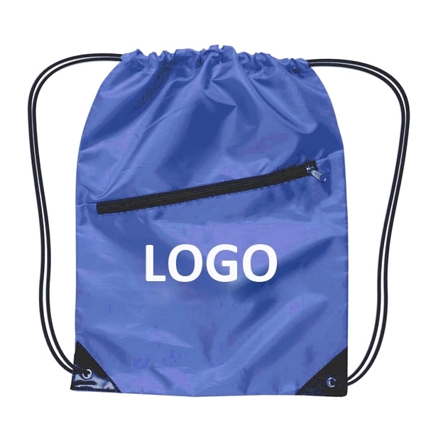 Zipper Pocket Drawstring Backpack 1