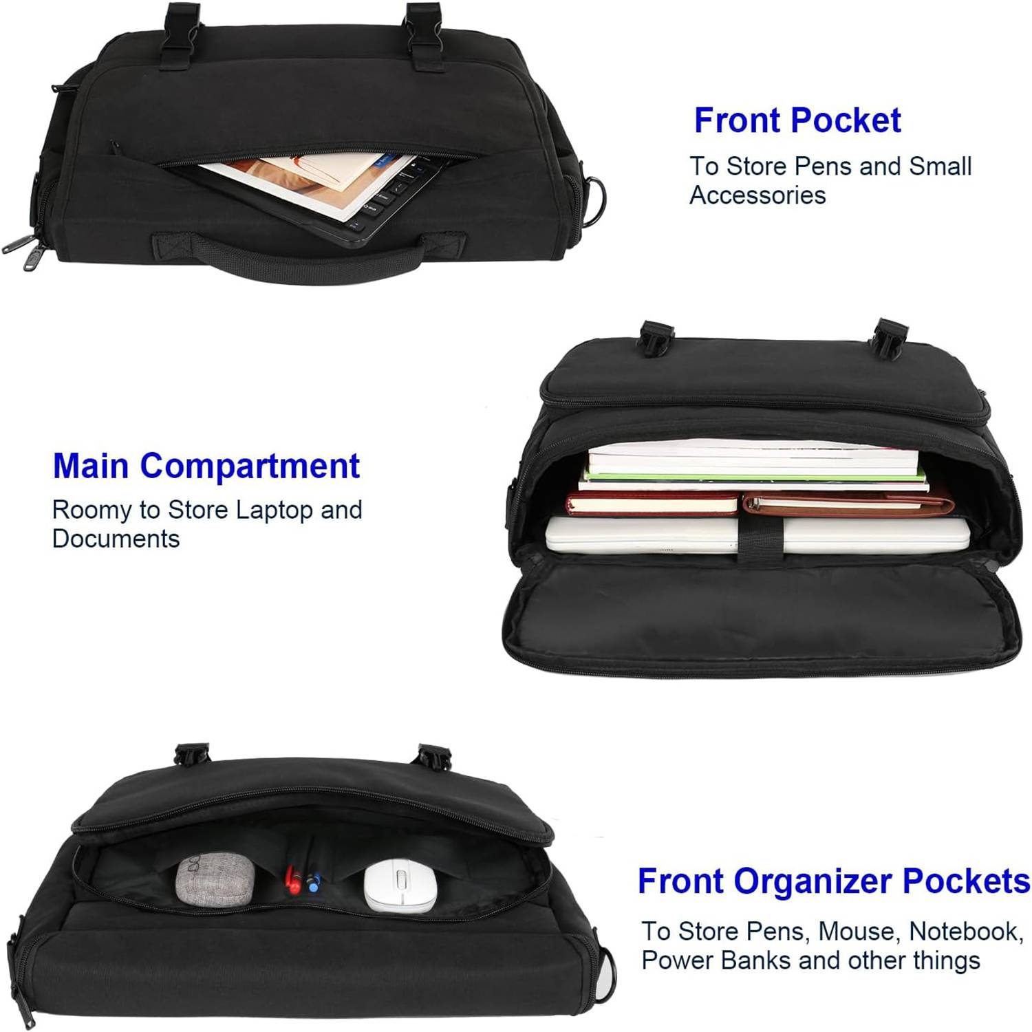 15.6 inch Waterproof Nylon Laptop Messenger Bag 5