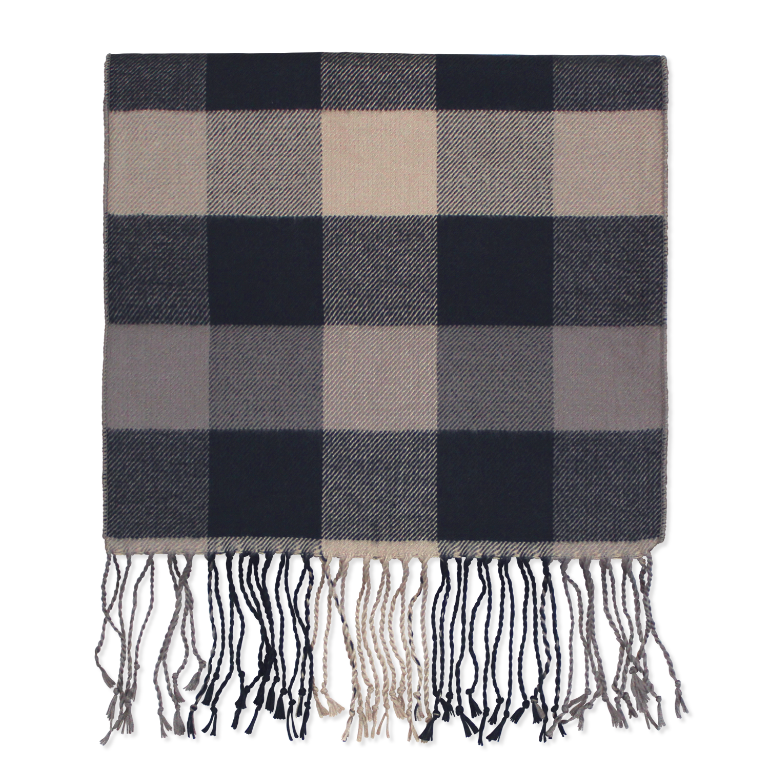 Black/Tan Plaid Bamboo Scarf 2