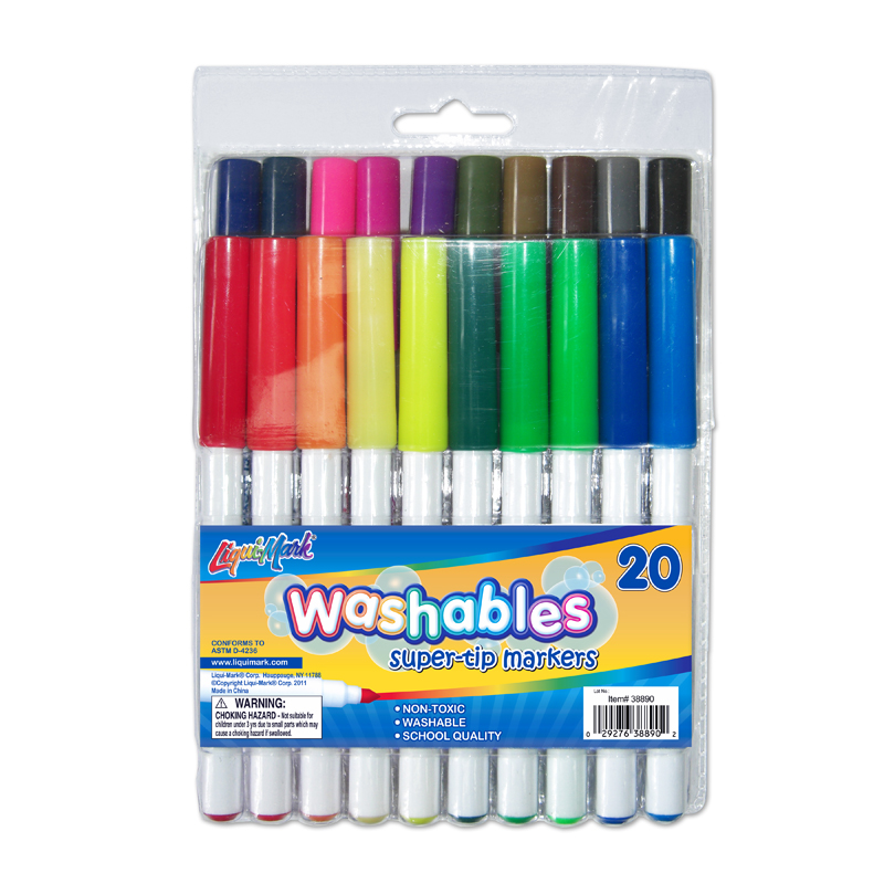 20ct Washable Super Tip Markers - Assorted Colors