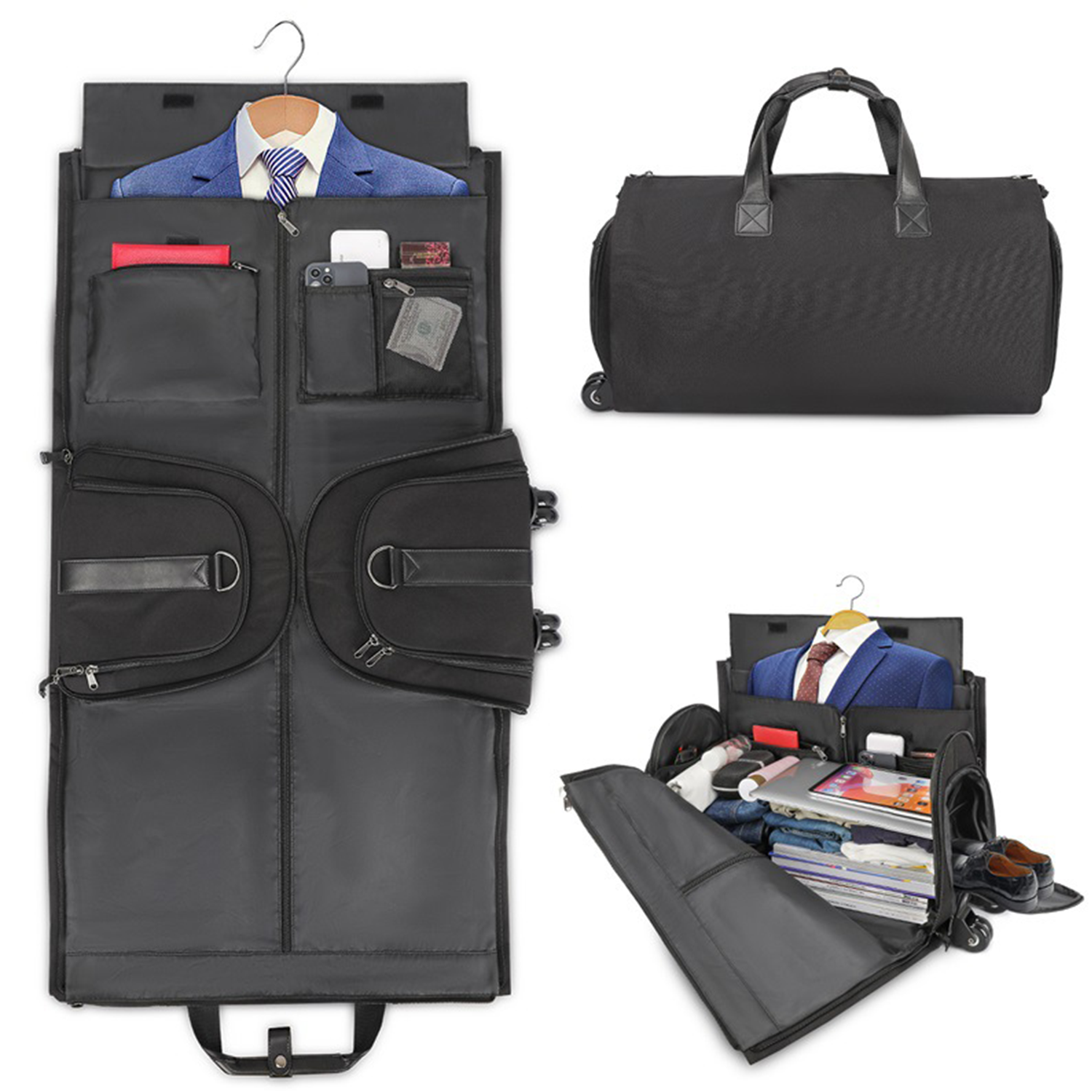 2 In 1 Heavy Hanging Garment Suitcase Duffel Bags 4