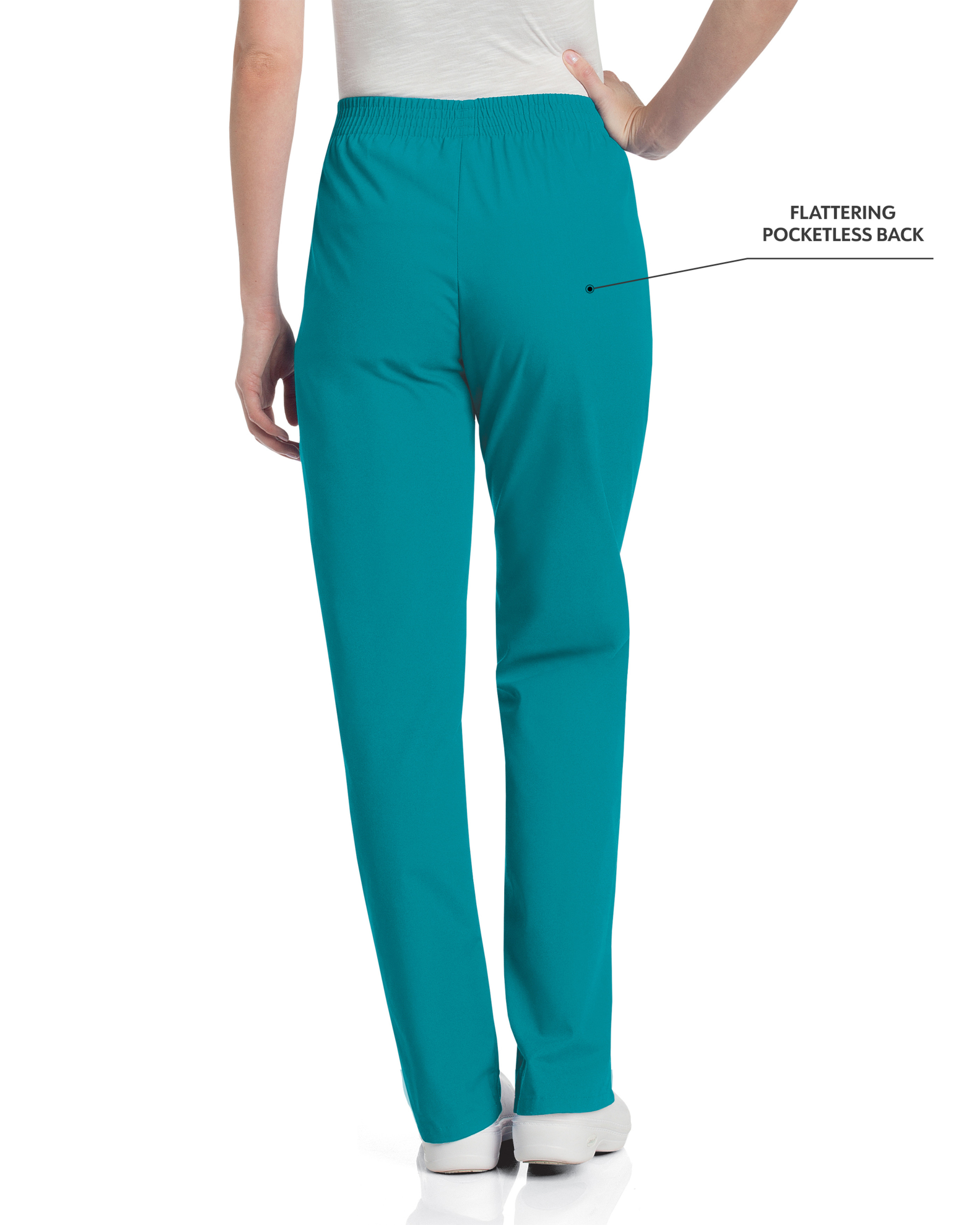 Landau - Essentials - Women's Two-Pocket High-Rise Elastic Waist Straight Leg Pant 32