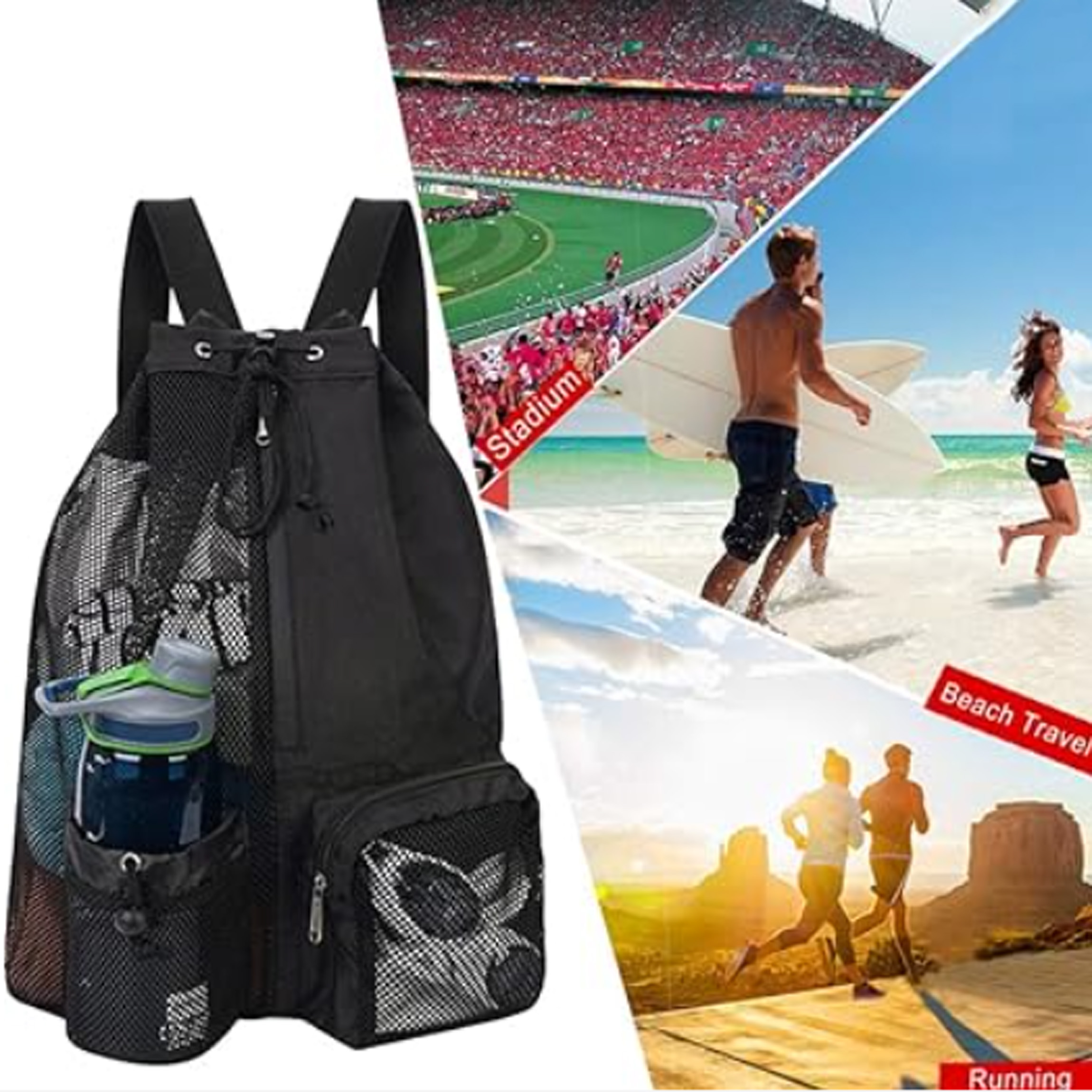 Mesh Beach Backpack with Wet Bag 4