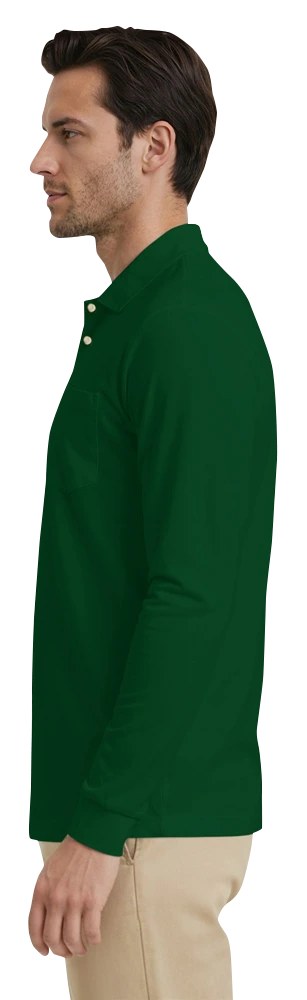 Adult Superblend L/S Pocketed Polo 44