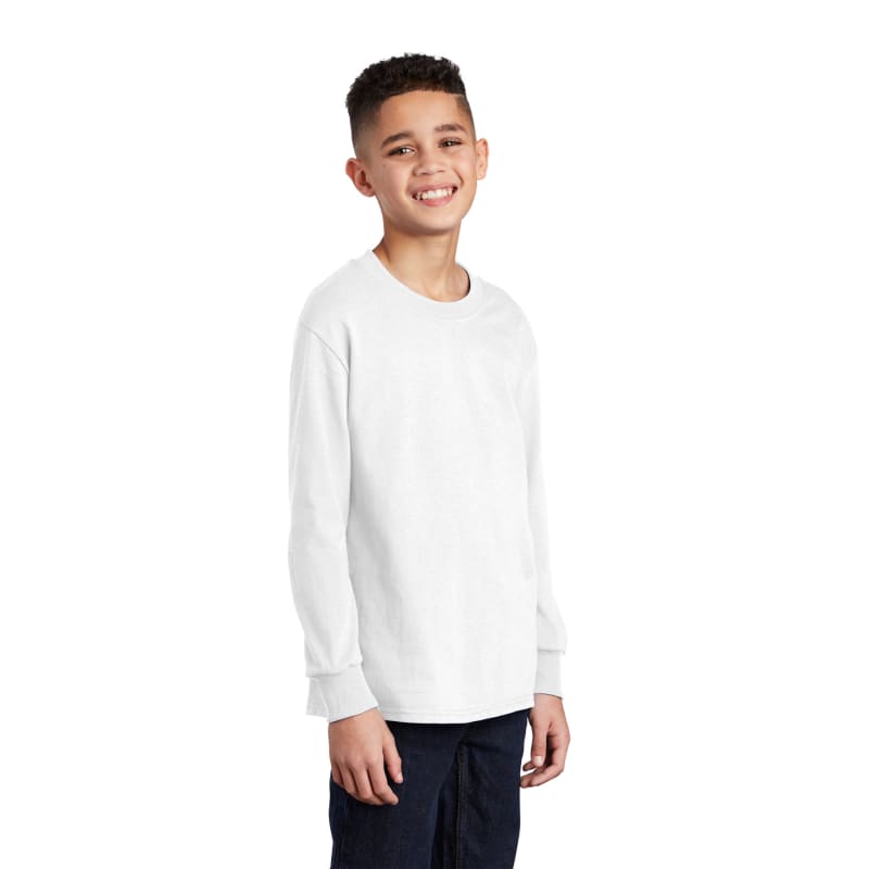 Port & Company Youth Long Sleeve Core Cotton Tee. 7