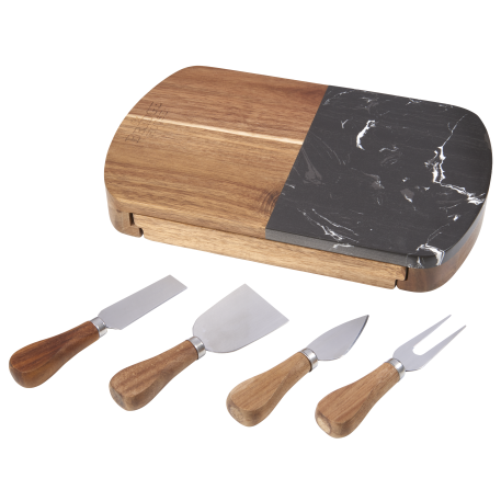 Black Marble Cheese Board Set with Knives 57
