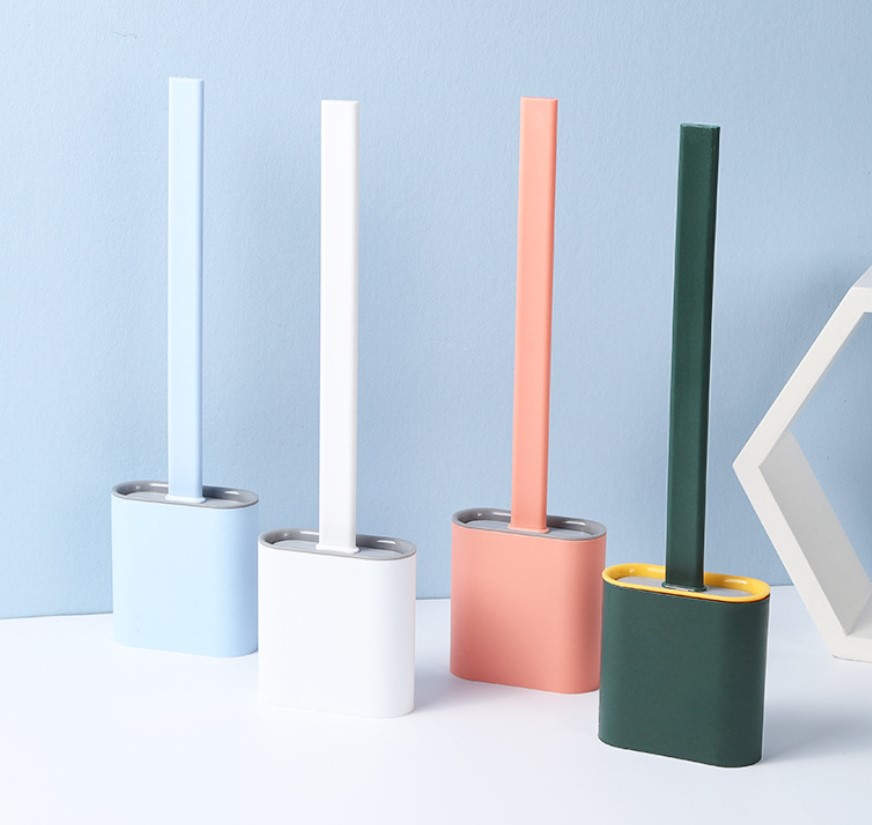 Silicone Toilet Brush Soft Bristle Wall-mounted Bathroom Toi 1