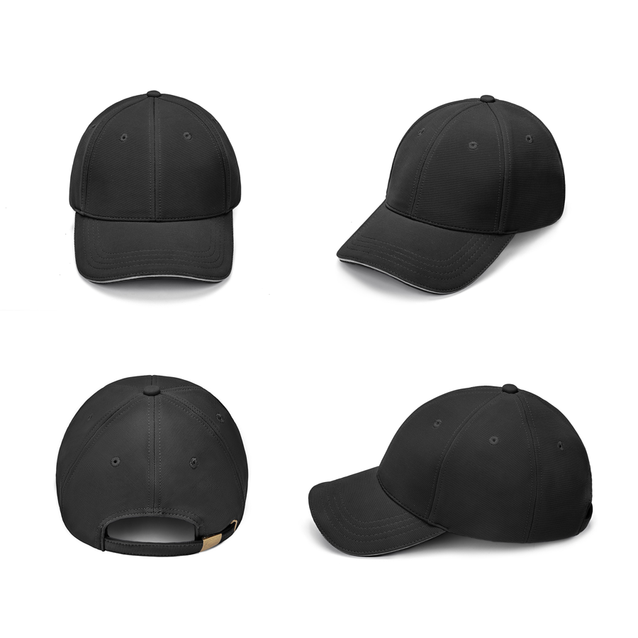 Stock Solid Color Polyester Ottoman 6 Panel Cap, Double 14