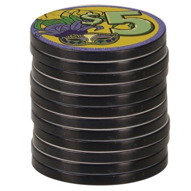 Black - 1.5" Diameter Poker Chip with Black Edge 1