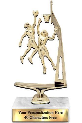 Trophy: 7", 2x3 white marble base, Double Action F 2