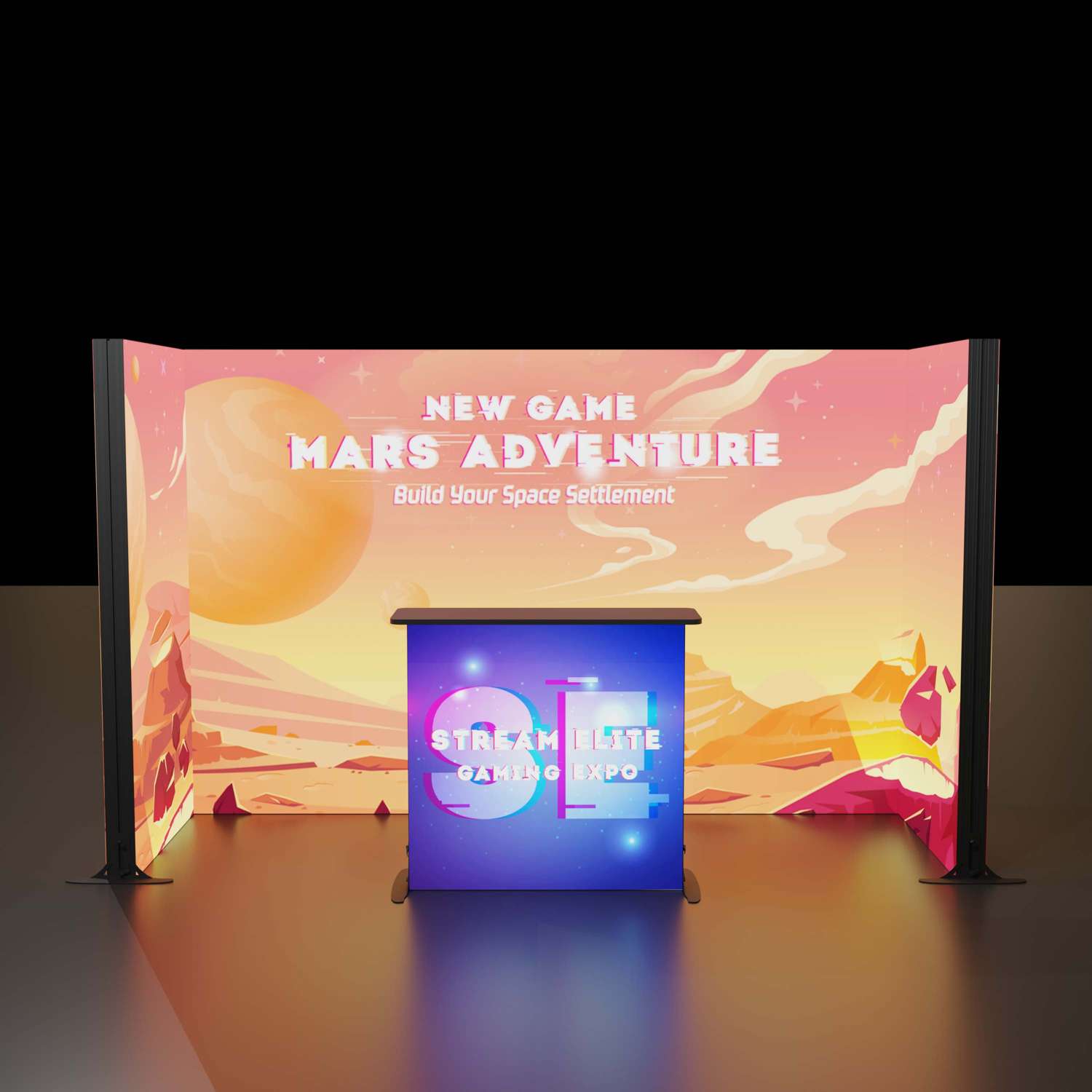6.5'H Astra Plus Modular Booth Kit 1 3