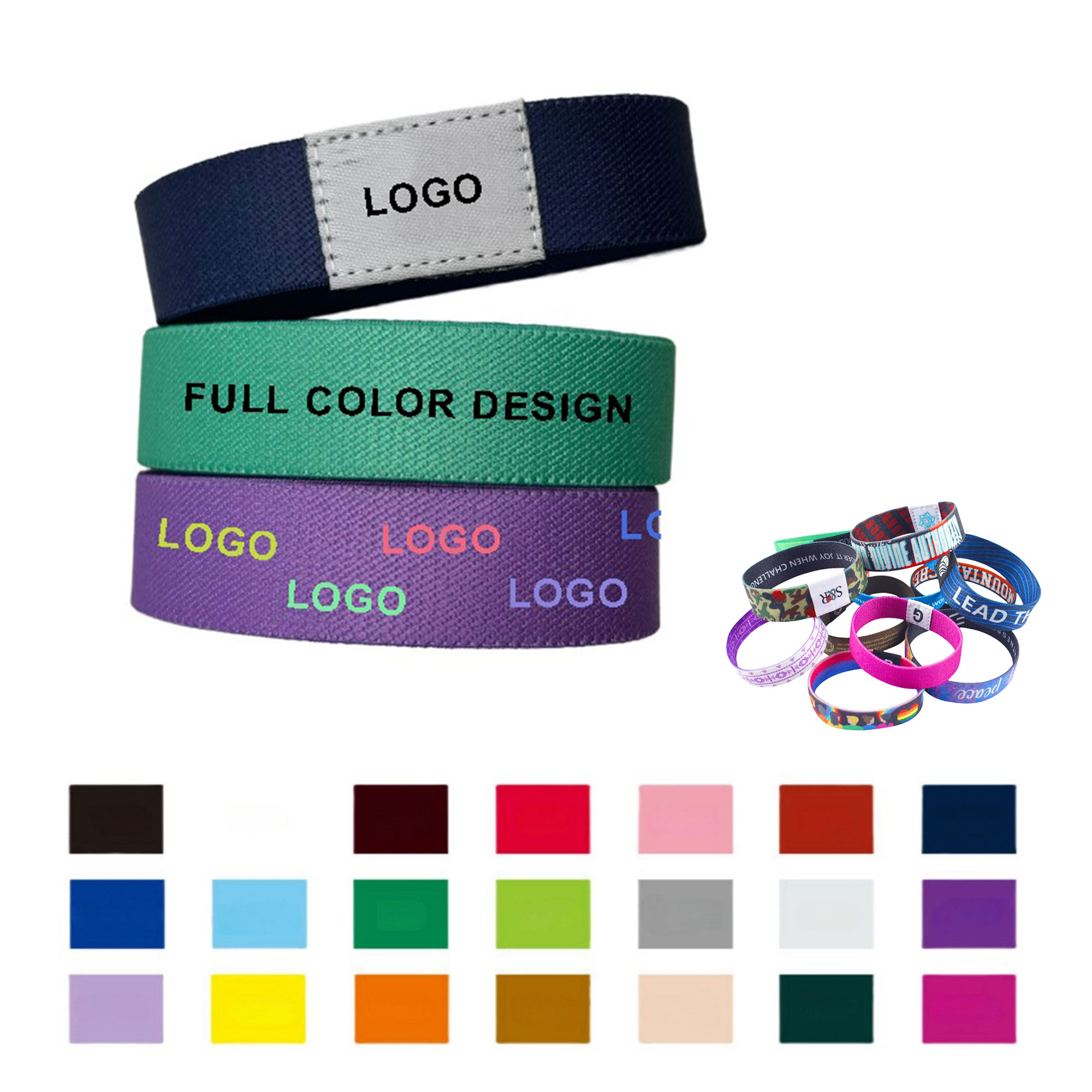 RFID Elastic Event Wristband With Woven Label 3