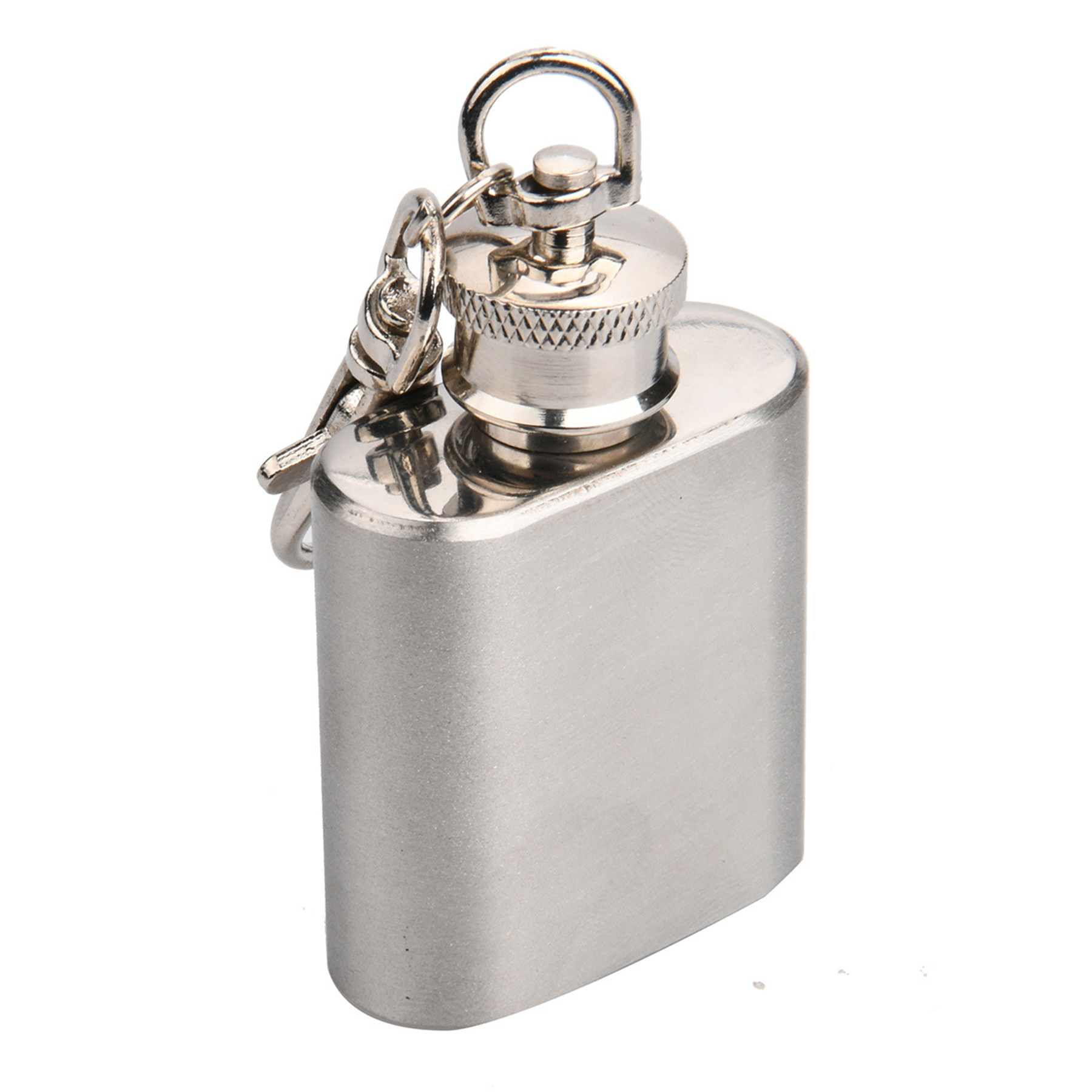 1 oz Stainless Steel Flask With Keychain 1