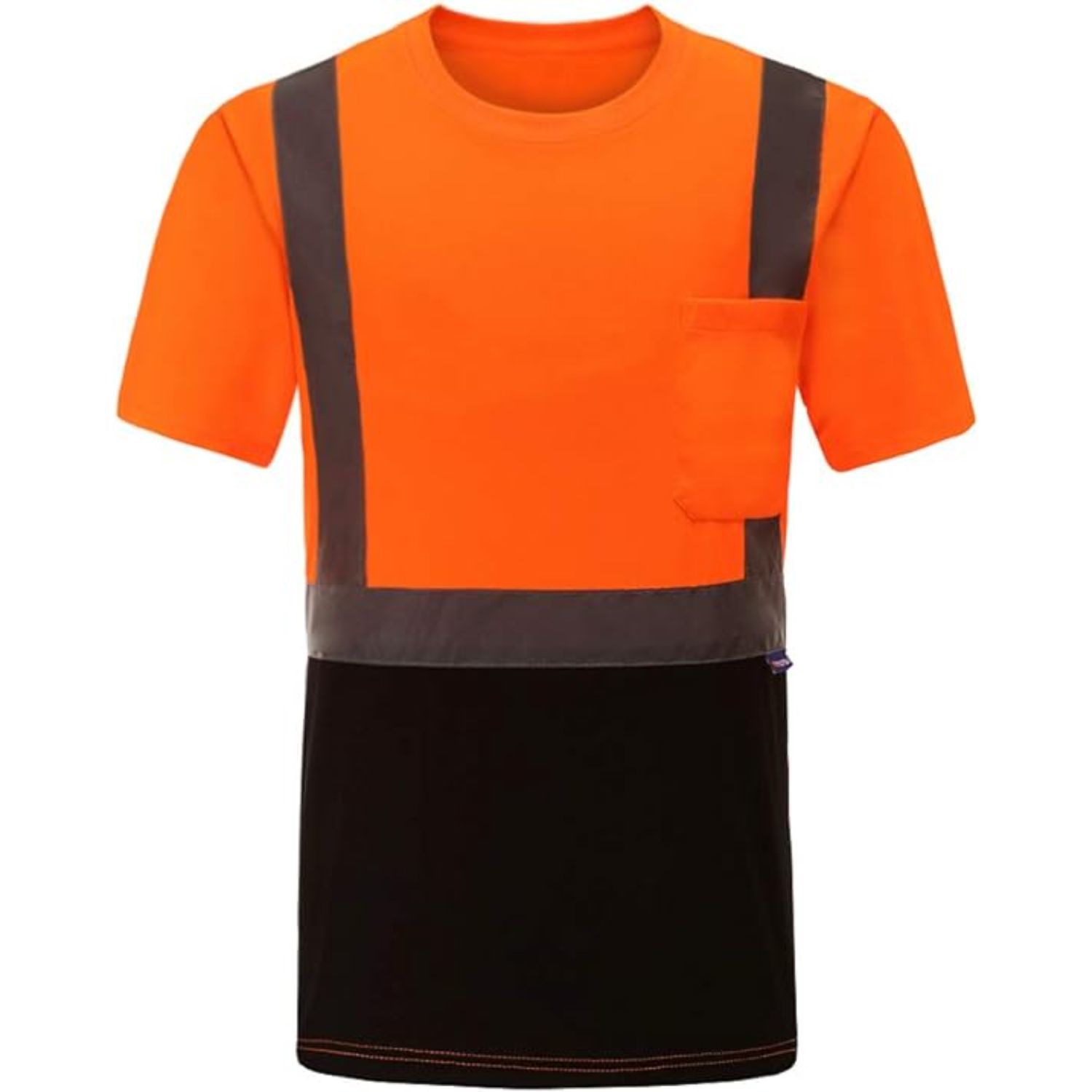 3.8 Oz. Polyester Class 2 Color Block Reflective Tape Safety T-Shirt with Pocket 1