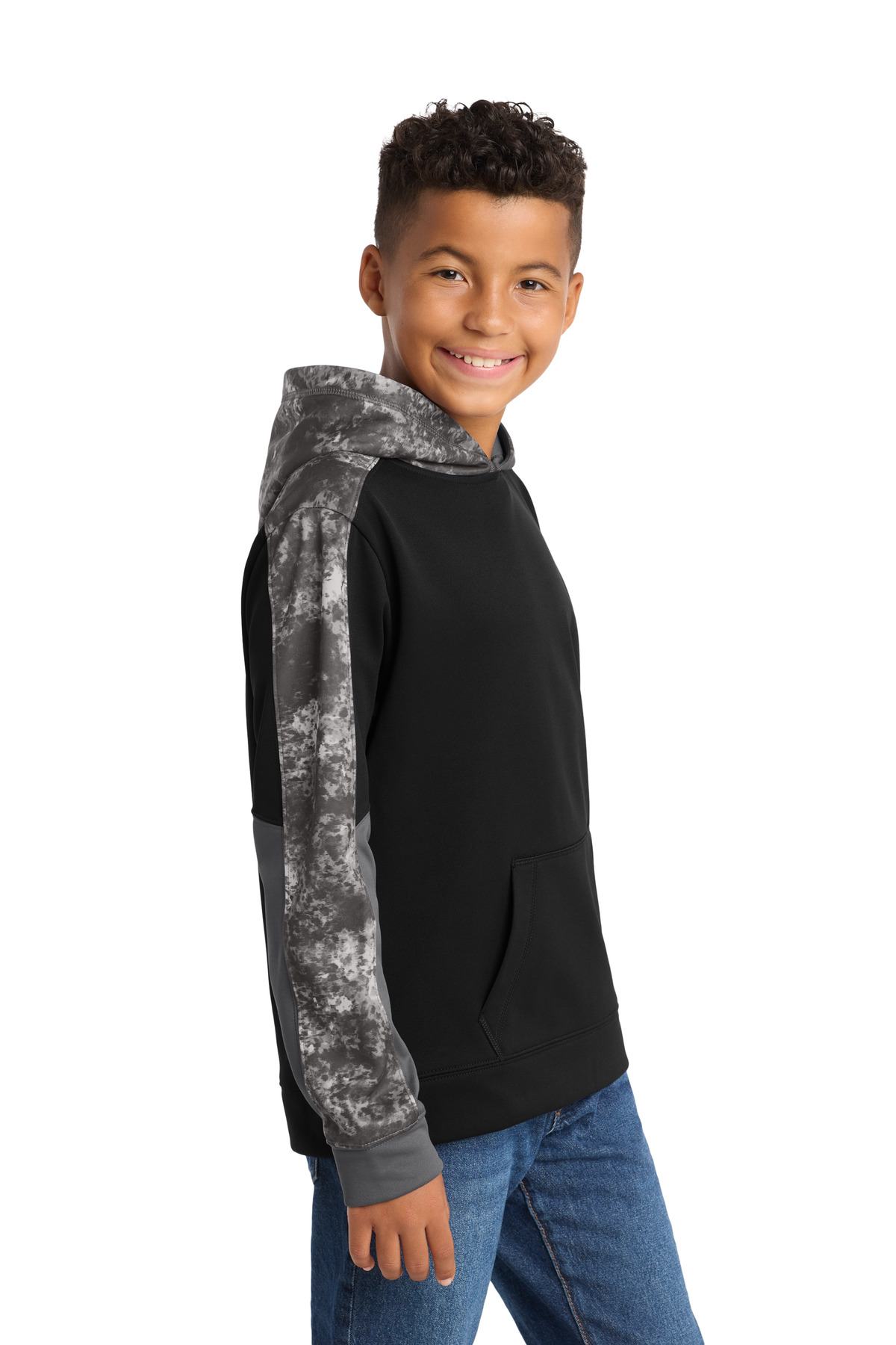 Sport-Tek Youth Sport-Wick Mineral Freeze Fleece Colorblock Hooded Pullover. YST231 6