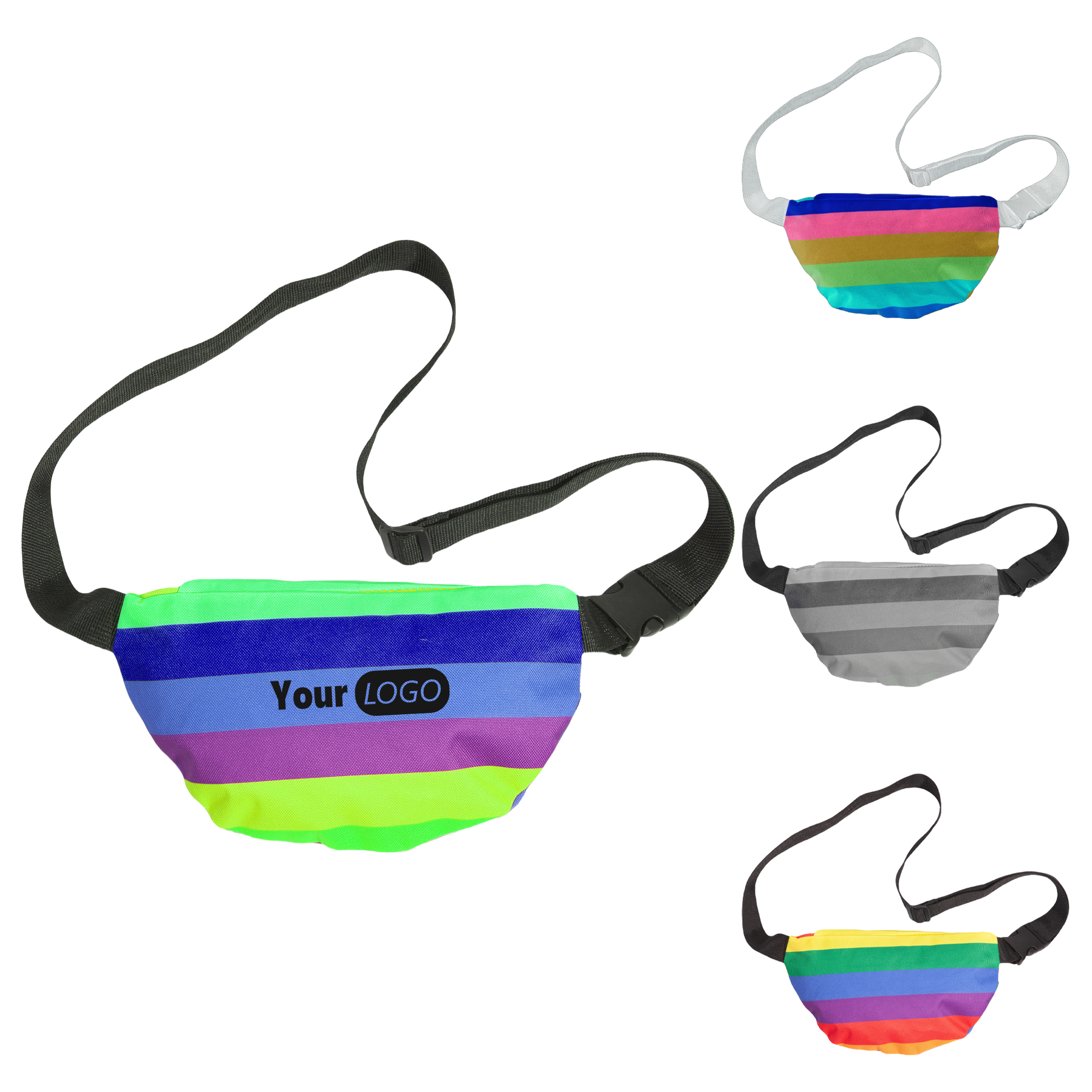 Polyester Colorful Rainbow Fanny Pack 4
