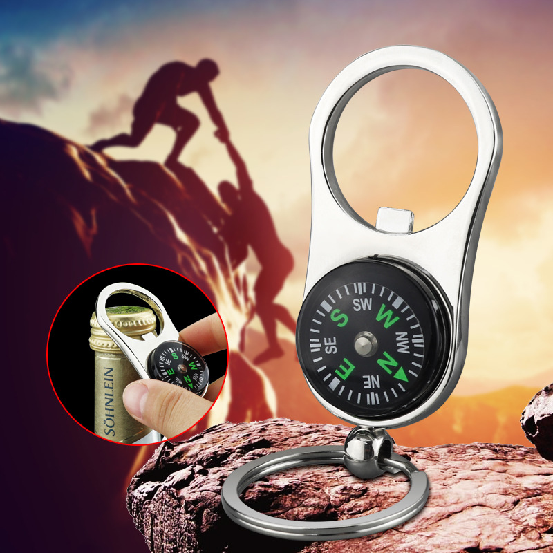 Metal Compass Shaped Bottle Opener Keychain 3