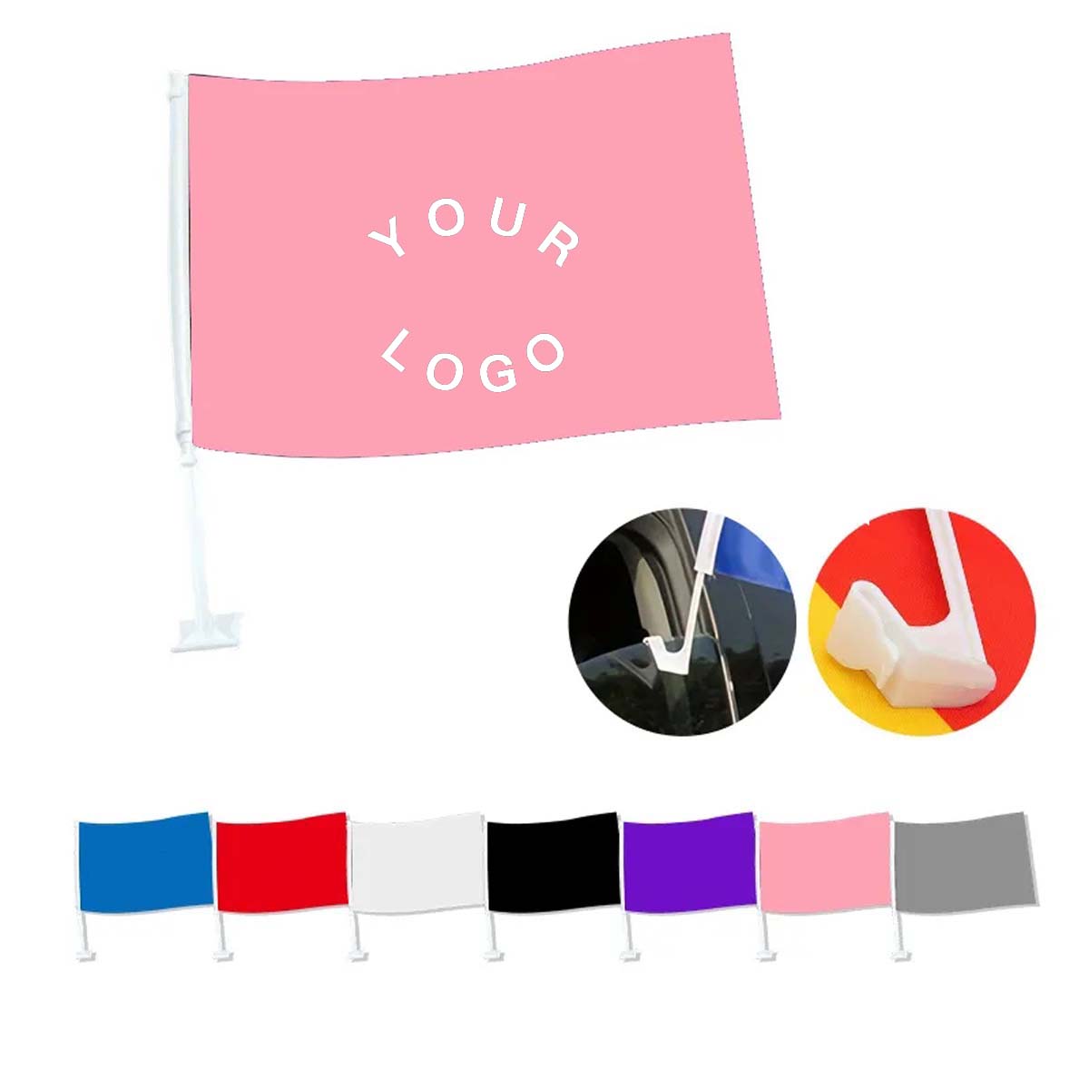 Polyester Car Spirit Flag with Secure Clip 6