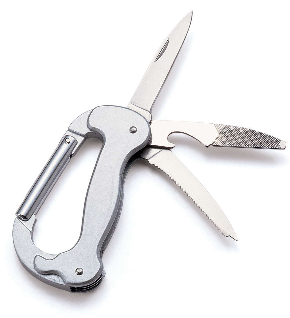 Multipurpose Carabiner with Bottle Opener and Pocket Knife 2