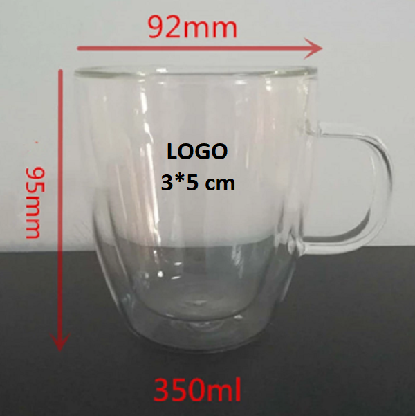 Double Wall Glass Coffee Mug 12 oz 1