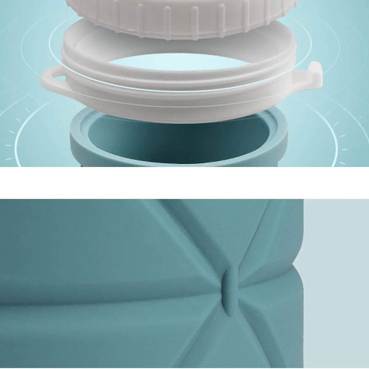 ollapsible Silicone Travel Water Bottle 20oz (600ml), Reuseable Leakproof BPA Free Foldable Bottle 4