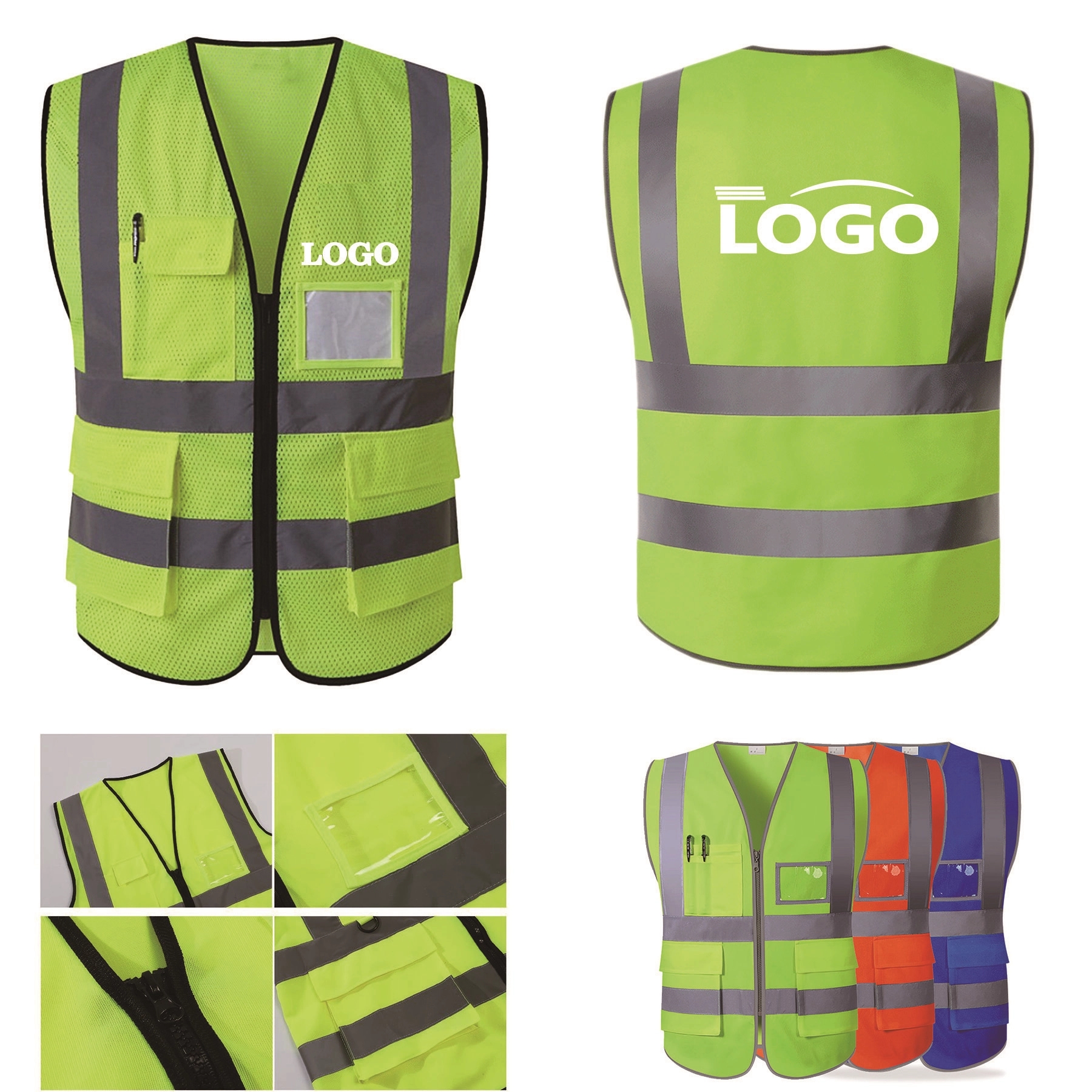 Multi-Pocket Reflective Safety Vest
