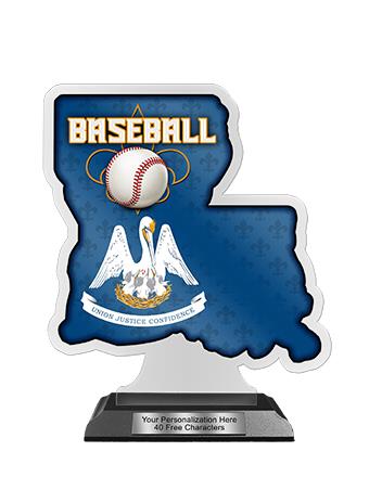 State Acrylic Trophy: 6" Louisiana Shape (Event ty 1