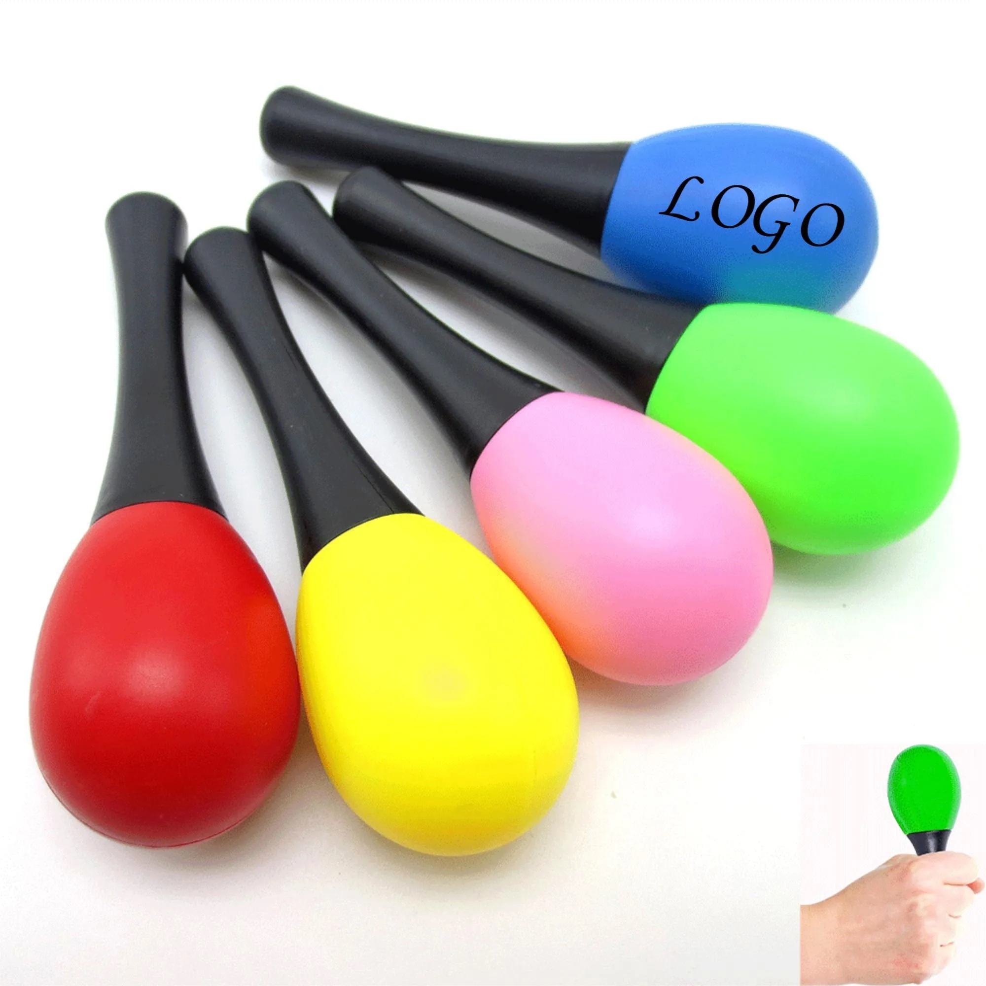 Plastic Maracas Rattles Sand Hammer 2