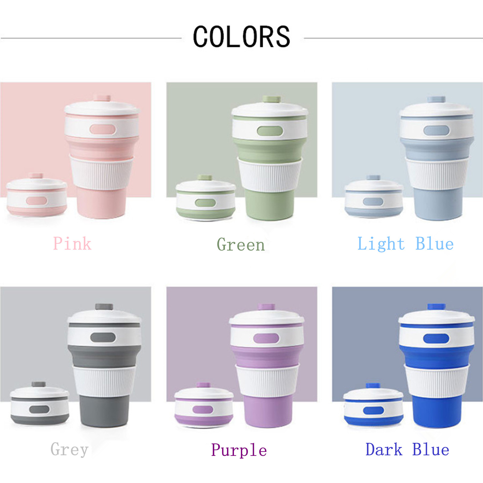12oz Silicone travel Folding coffee/water Cup 3