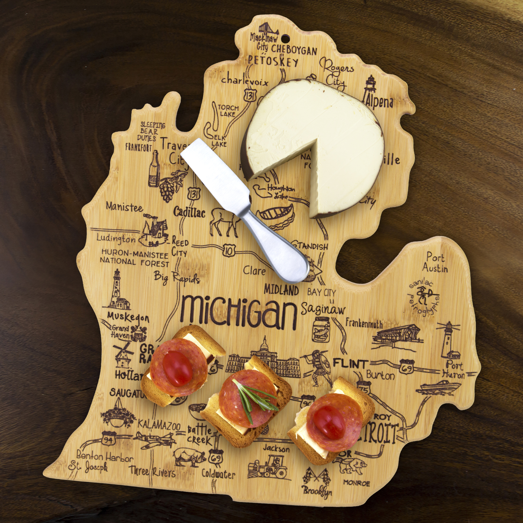 Destination Michigan Mitt Cutting & Serving Board 8