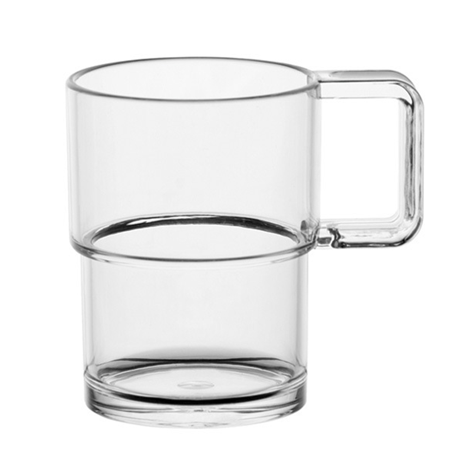8oz Plastic Clear Stackable Cup w/Handle 1