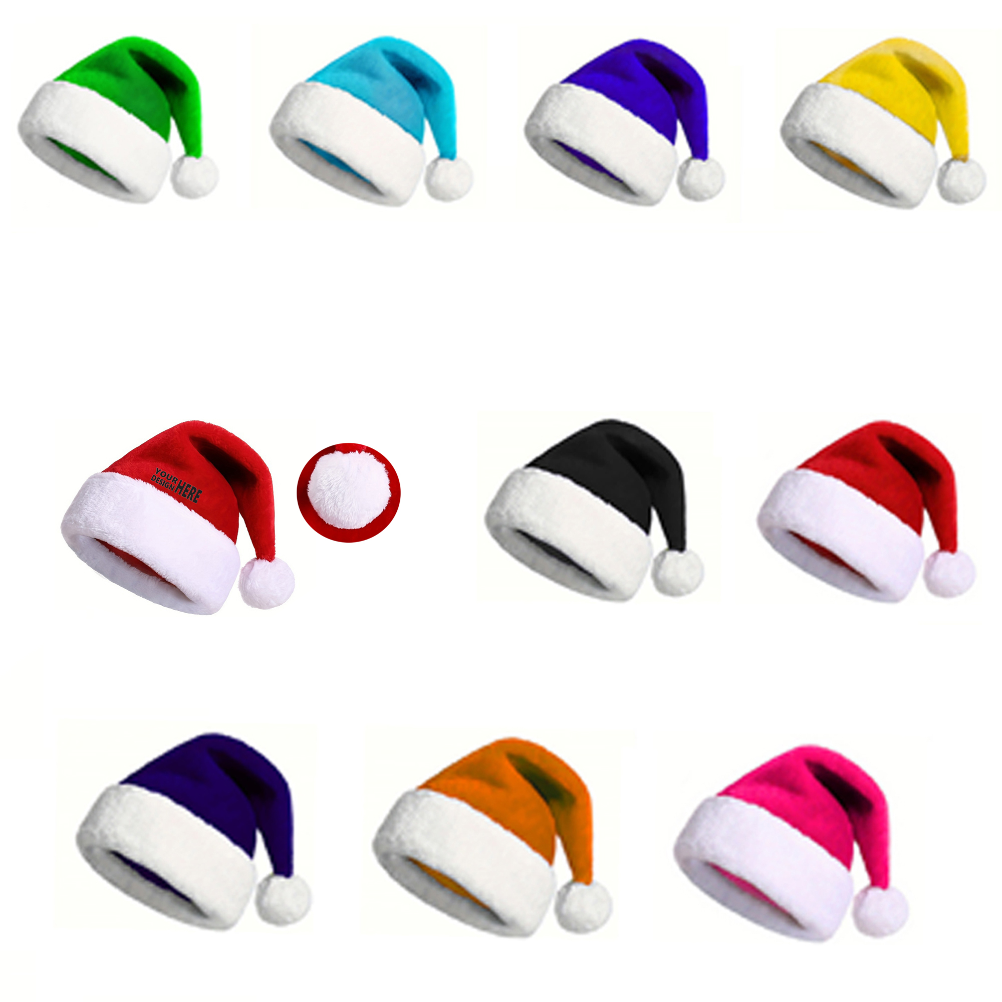 Party Thickened Colored Santa Hat 2