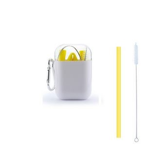 Portable Foldable Silicone Straw With Carabiner Attachment 19