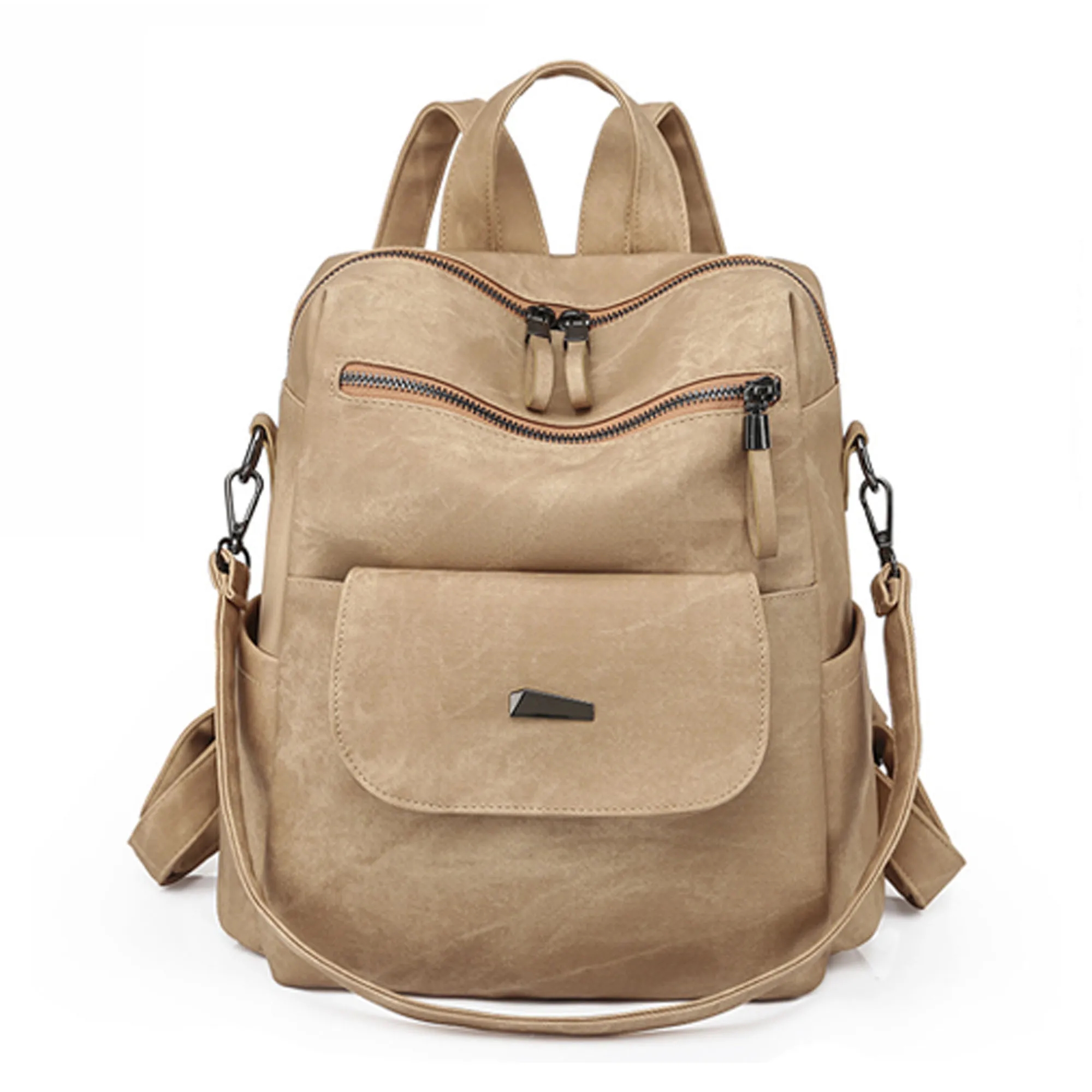 PU Leather Convertible Backpack 4
