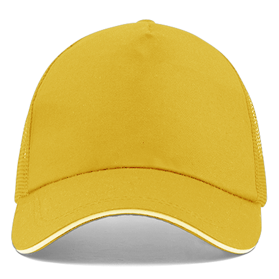 Stock Poly Cotton 5 Panel Mesh Back Cap, Hook and Loop Fastener 10