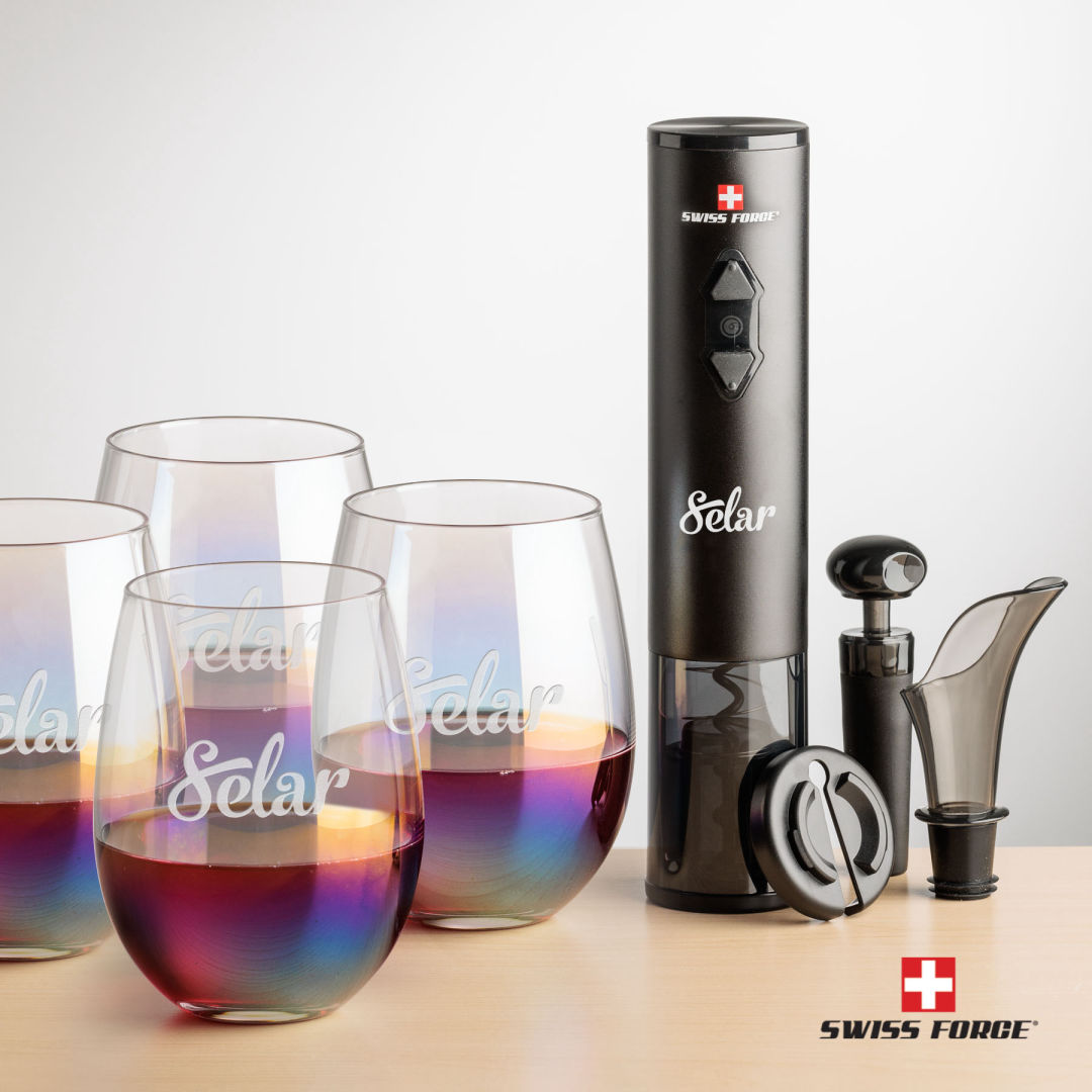 Swiss Force® Opener Set & Miami Stemless Wine 2