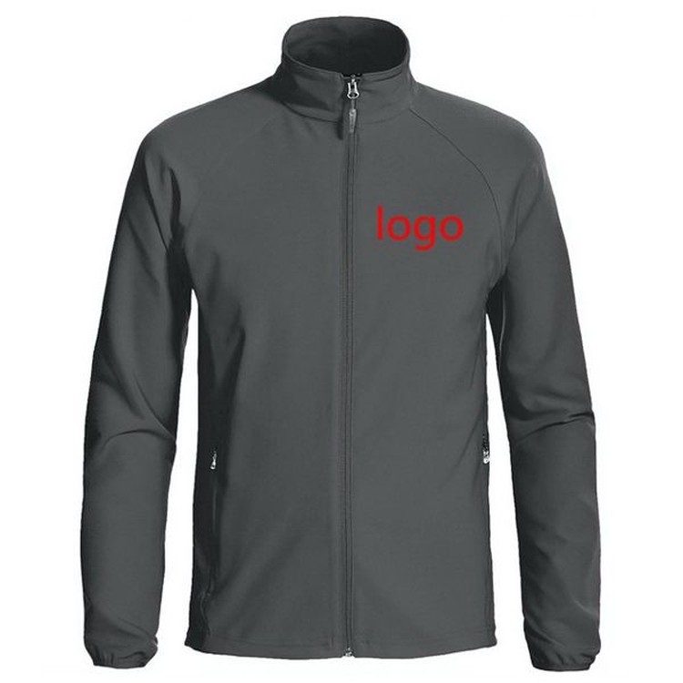 Simple Soft Shell Front-Zip Jacket w/ Standing Collar 2