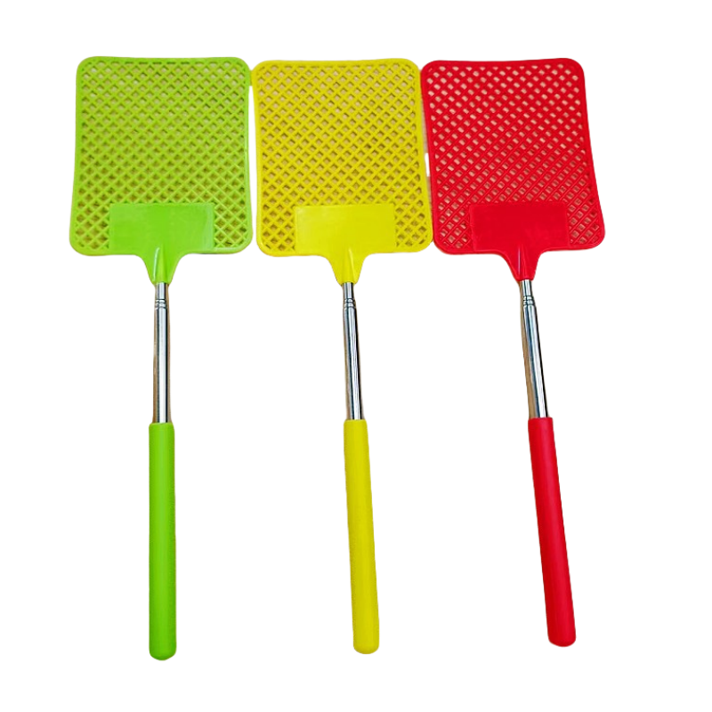 Plastic Fly Swatter with Retractable Metal Pole 2