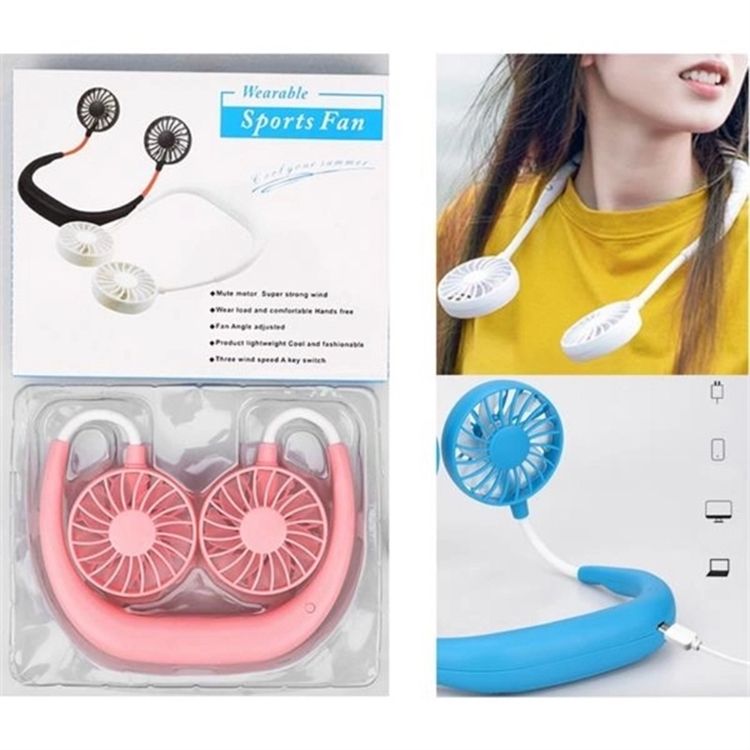 USB Rechargeable Neckband Fan with Adjustable Blades 2