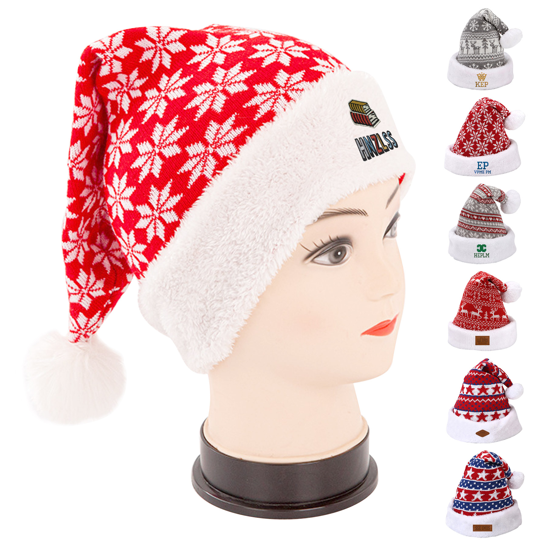 Acrylic Christmas Long Tail Beanie Hat 1