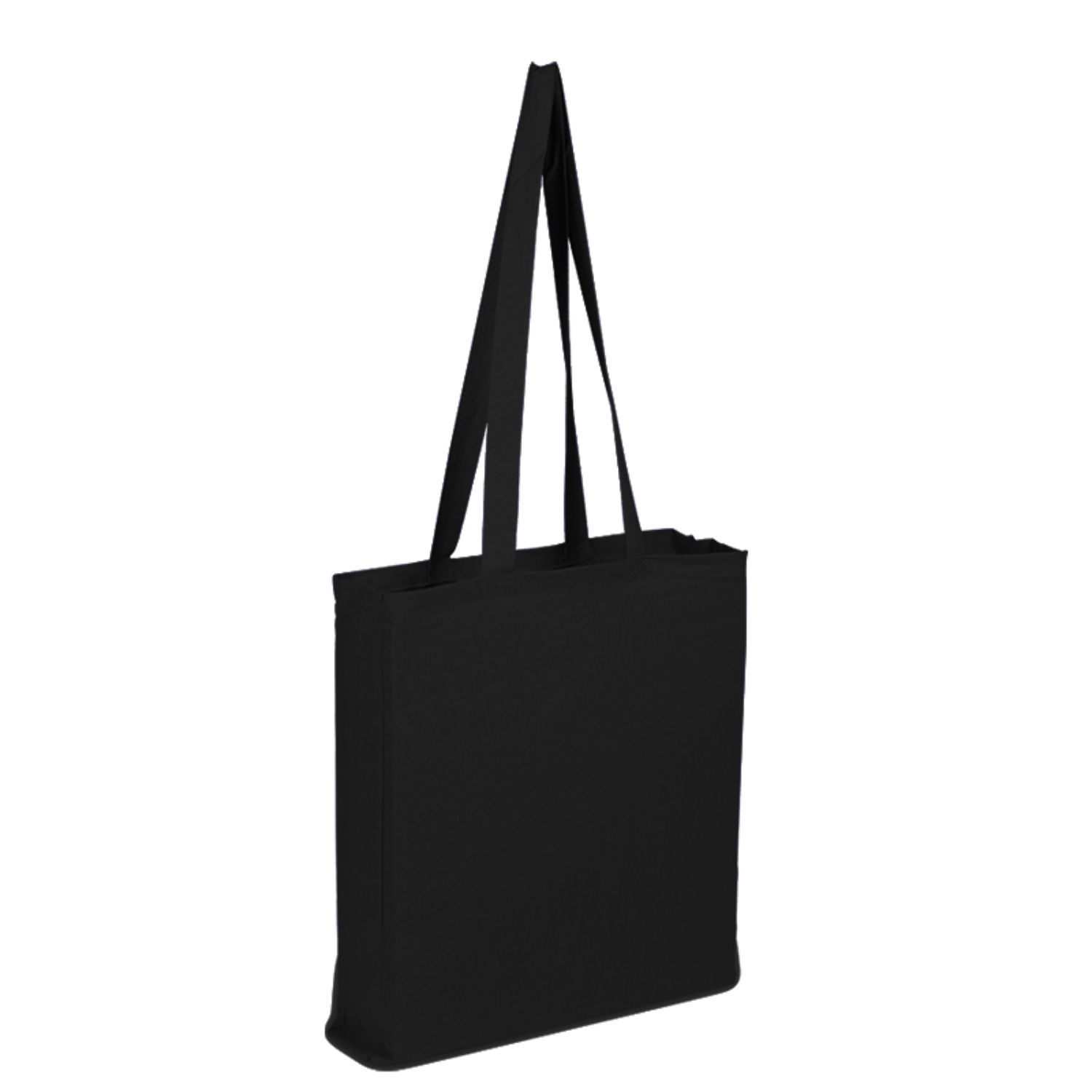 100% Cotton Canvas Sheeting Tote Bag w/ All Side Gusset USA Decorated (15" x 16")