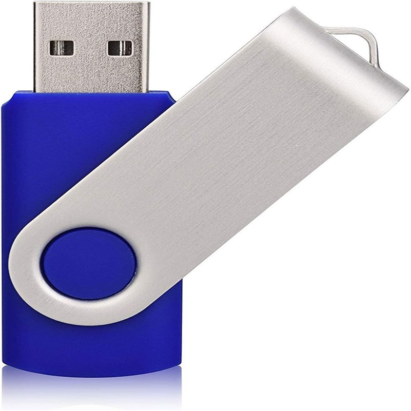 Plastic USB Flash Drive W/ Metal Swivel Cover (512MB) 10