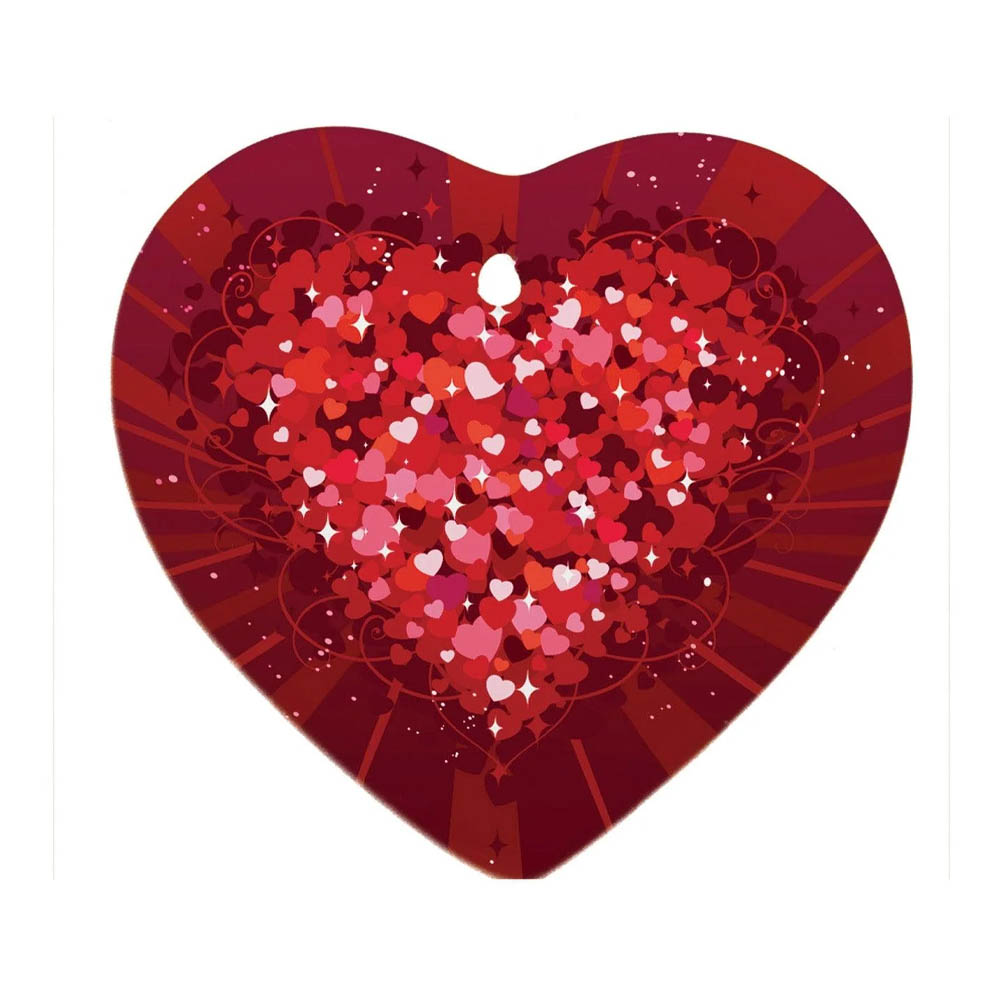 Ceramic Full Color Heart Ornament 2