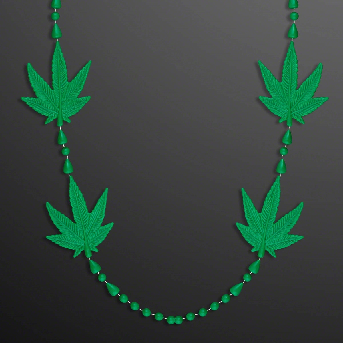4-Charm Pot Leaf Necklace Cannabis Beads (Non-Light Up) 1