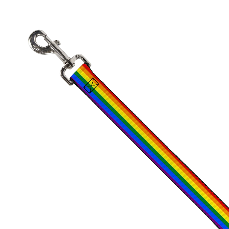 Rainbow Polyester Leash with Snap Carabiner and Loop Handle