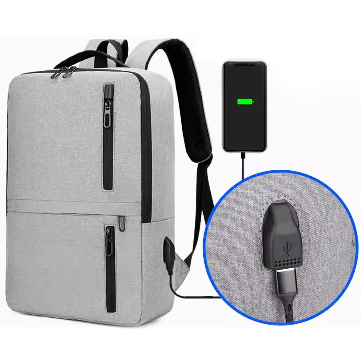15.6 In Waterproof Business Laptop Backpack W/ USB Charging 2