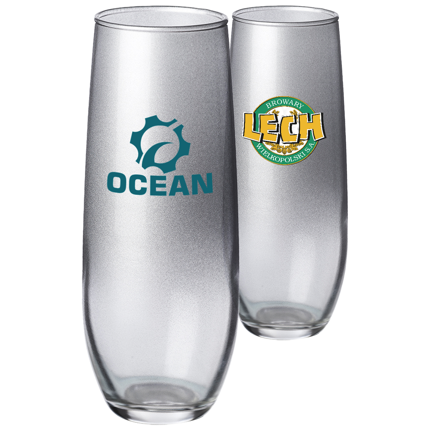 9 oz Stemless Gradient Champagne Glasses 2