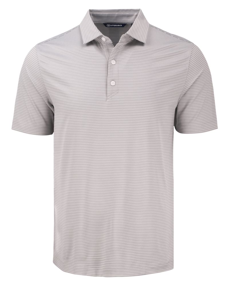 Cutter & Buck Forge Recycled Fine Line Stripe Four-Way Stretch Mens Polo 1