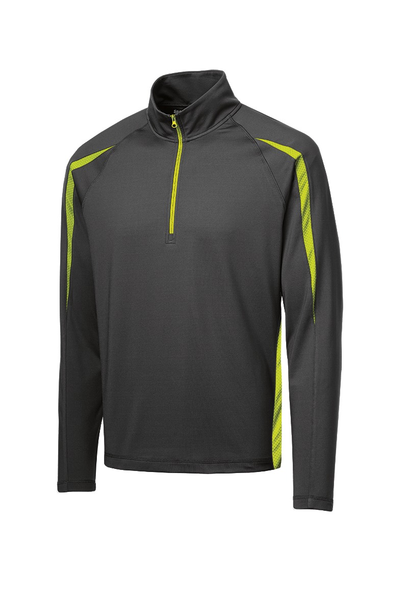 Sport-Tek Sport-Wick Stretch 1/4-Zip Colorblock Pullover. ST851, custom hoodie or sweatshirt with logo imprint 24